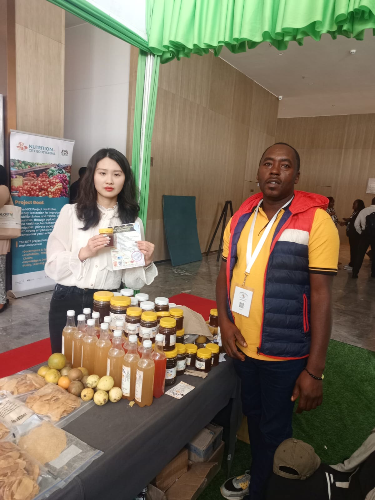 Sanchez honey and hive products displayed at a nutrition expo